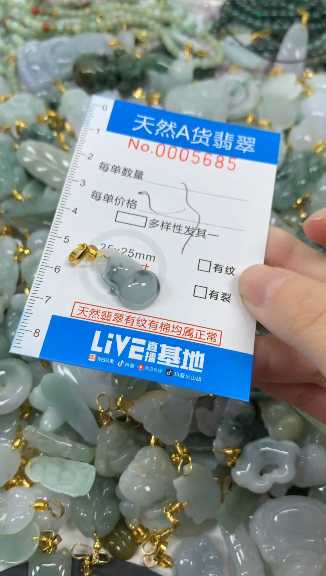 颈饰未镶嵌翡翠净货挂件-5685