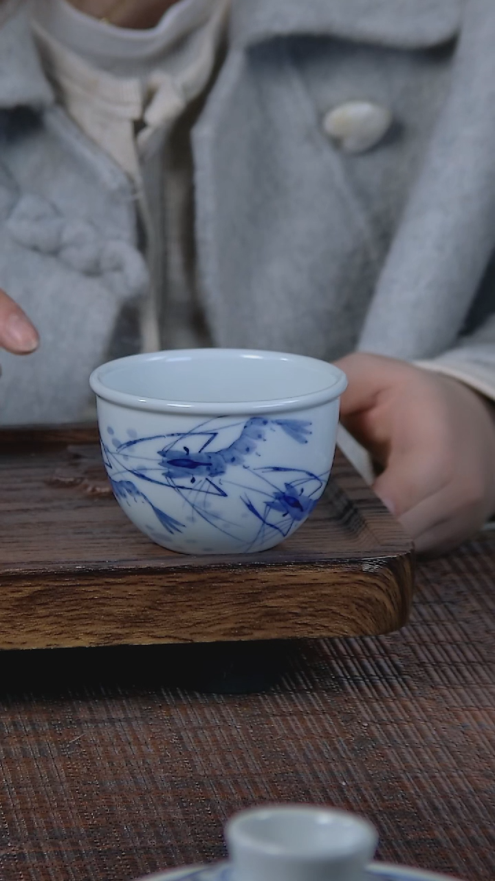 【闪购商品】折葵非器手工手绘虾趣缸杯