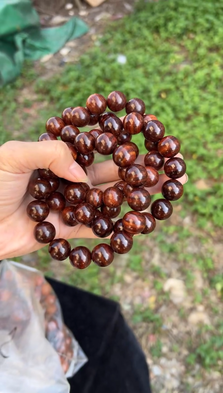 黄花梨/降香黄檀A005霸王岭1.5圆珠手串128多样性发一