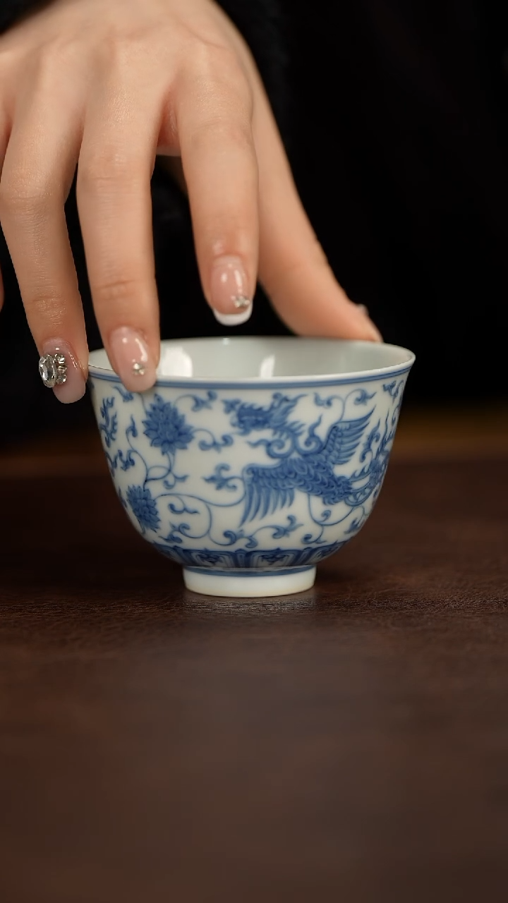 【闪购商品】博瑞特青花双凤纹杯