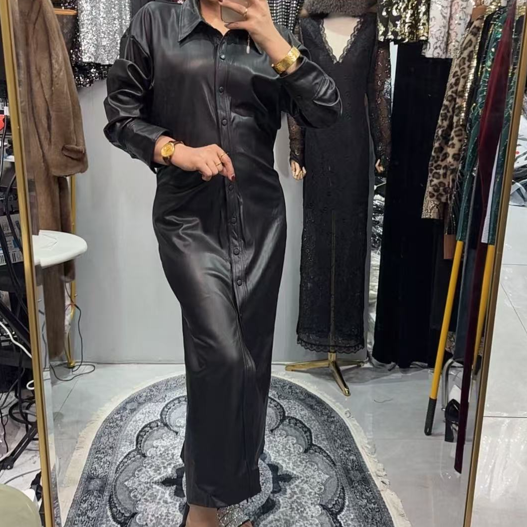 2025爆款款皮连衣裙