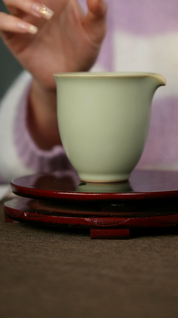 微微瑕 粉青 公道杯 