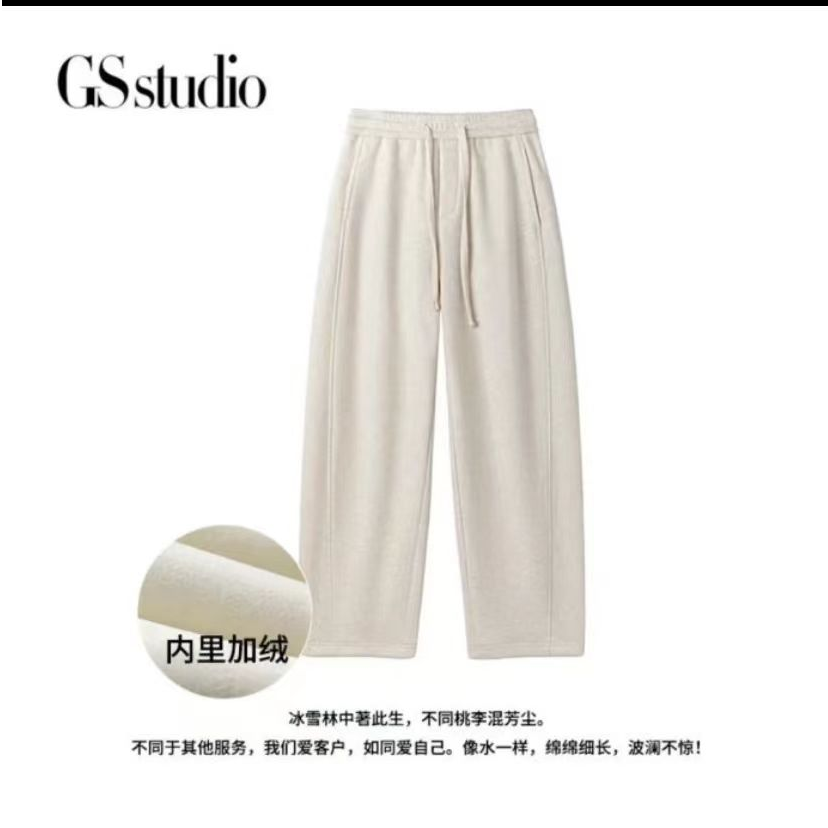 冬季新加绒加厚自发热醋酸羊毛无冰感显瘦弯刀裤