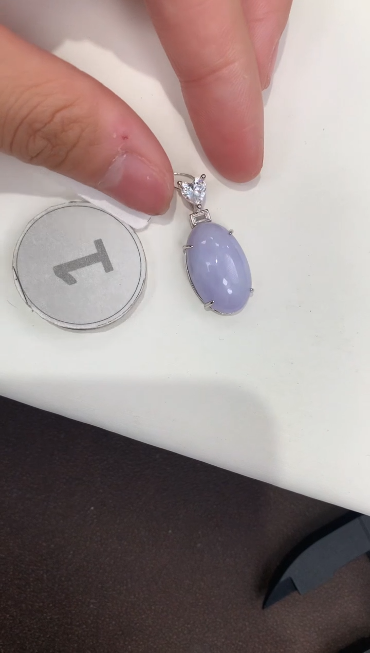 颈饰银S925镶嵌翡翠天然缅甸A货翡翠