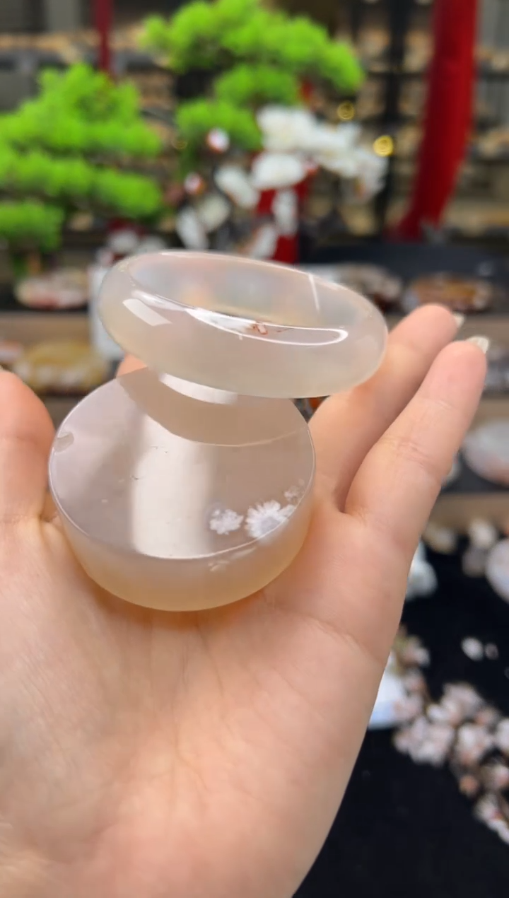 【闪购商品】石英质玉未镶嵌手镯54圈口（赠送镯心）21024