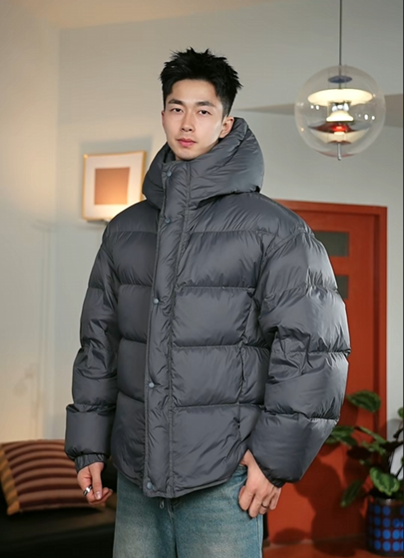 冬季新款男女同款白鸭绒潮流百搭时尚保暖羽绒服连帽外套-1