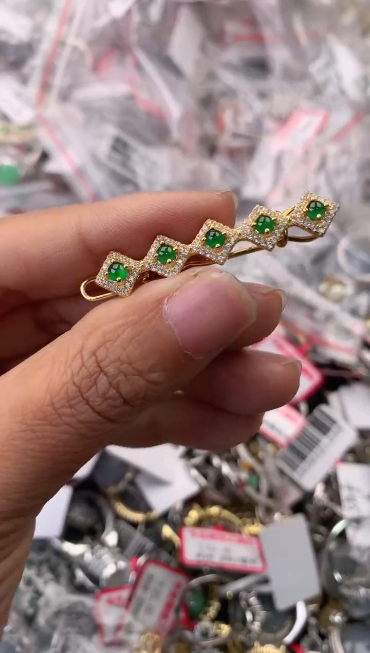 银S925镶嵌戒指翡翠999                10