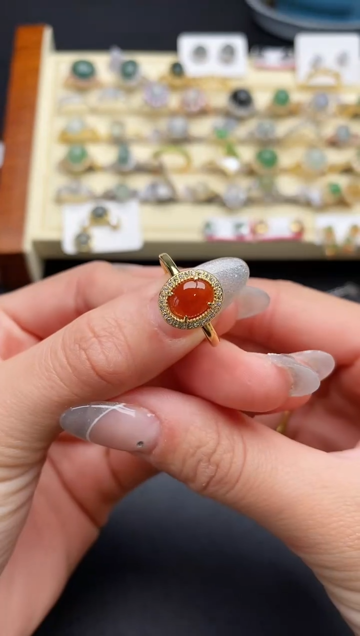 【闪购商品】翡翠戒指银S925镶嵌222222222+3
