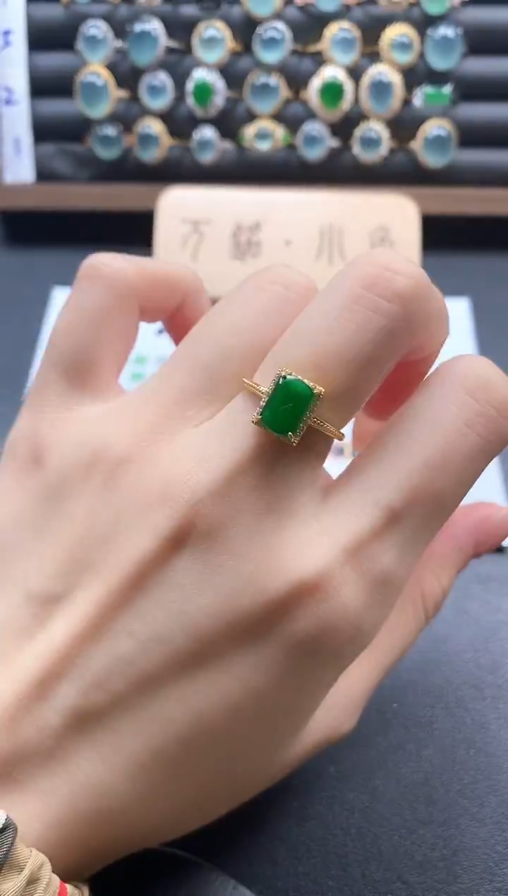 银S925镶嵌戒指翡翠51151