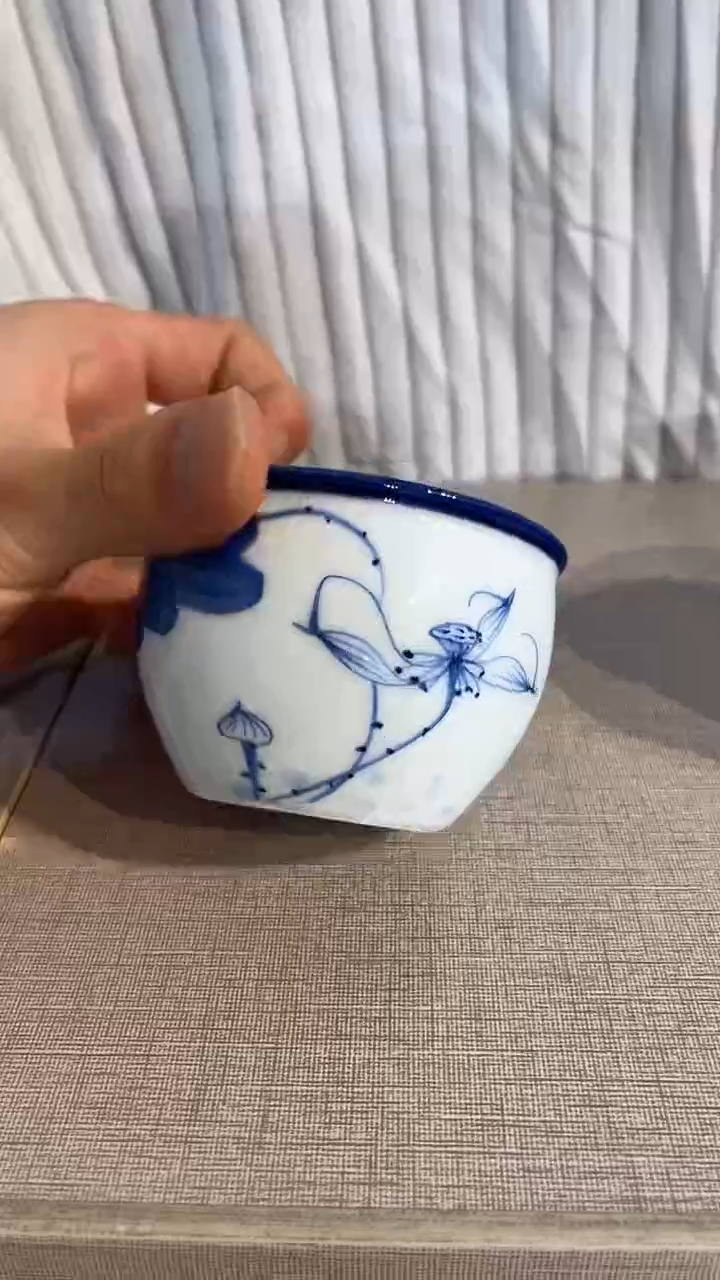 景德镇高温瓷莲花缸杯