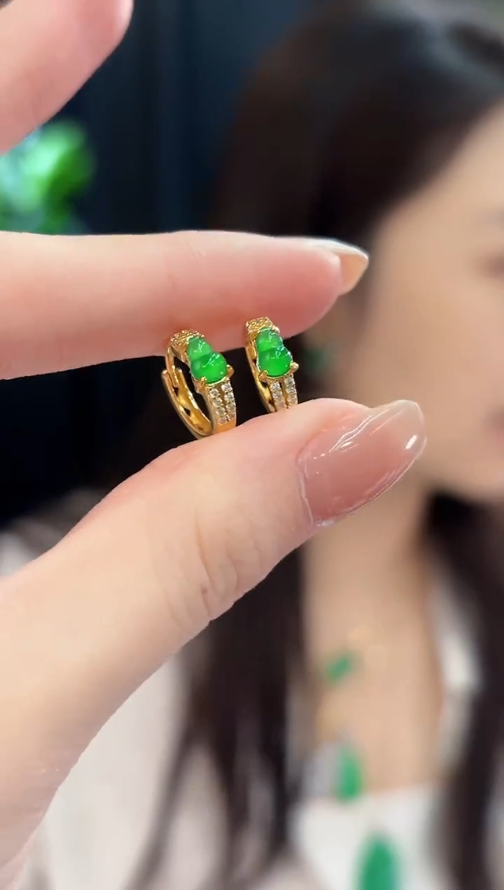 未镶嵌翡翠耳饰 缅甸A货/支持复检/一件