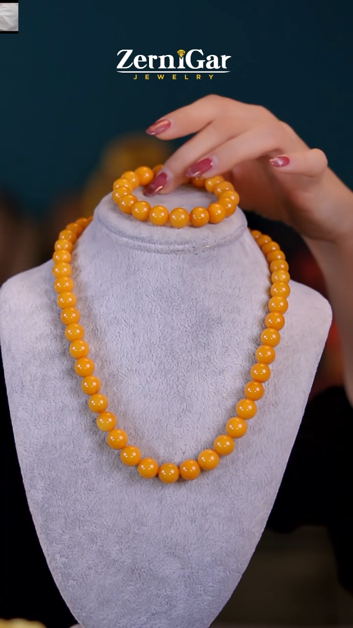 【闪购商品】琥珀颈饰未镶嵌天然琥珀两件套