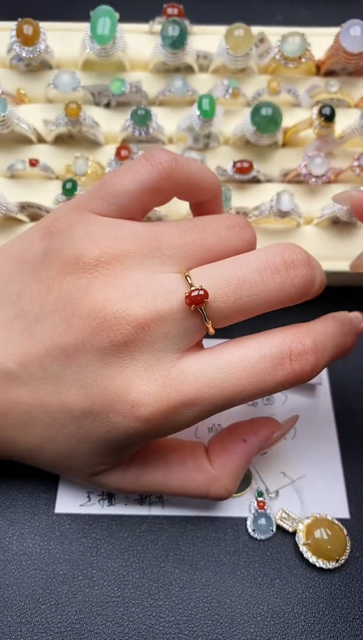 【闪购商品】翡翠戒指银S925镶嵌1111111+7