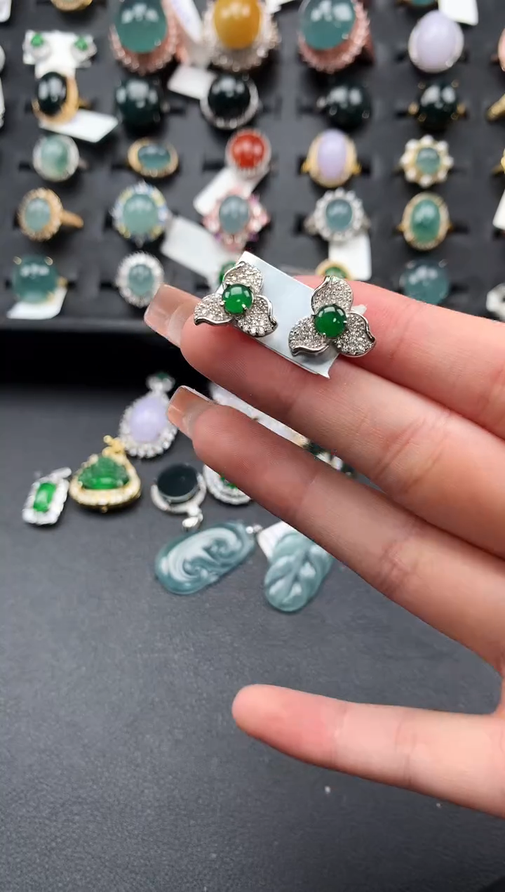 【闪购商品】翡翠戒指银S925镶嵌52141