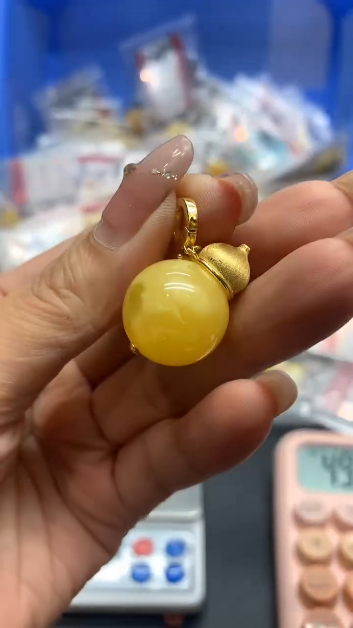 银S925镶嵌琥珀珠宝奇石1841