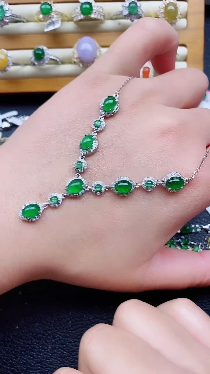 银S925镶嵌戒指翡翠1