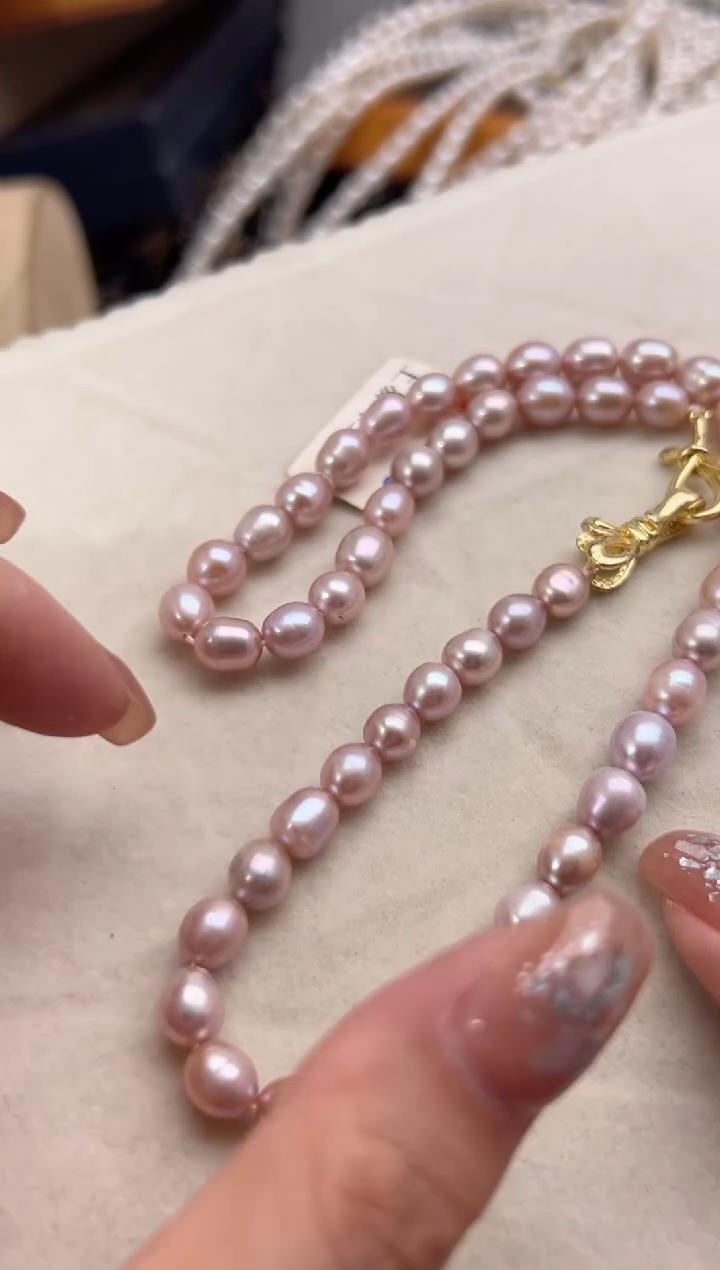 未镶嵌淡水珍珠58珍珠项链6/7mm
