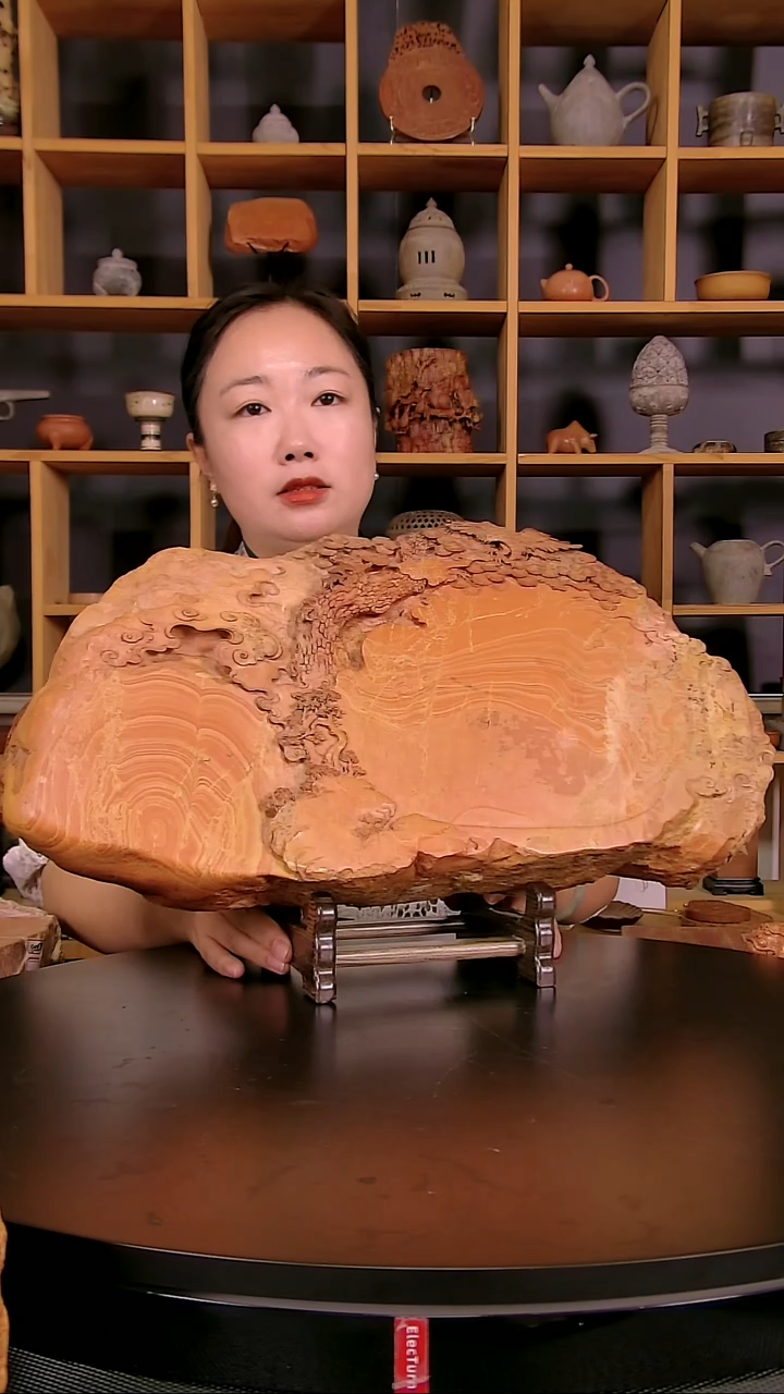 非遗青州黑山老坑精品红丝砚