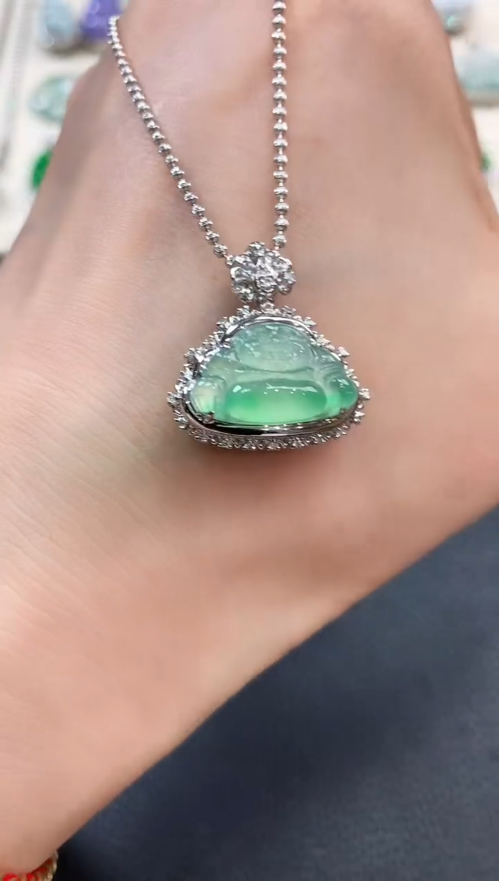 【闪购商品】翡翠吊坠(不含链)18K金镶嵌m10       