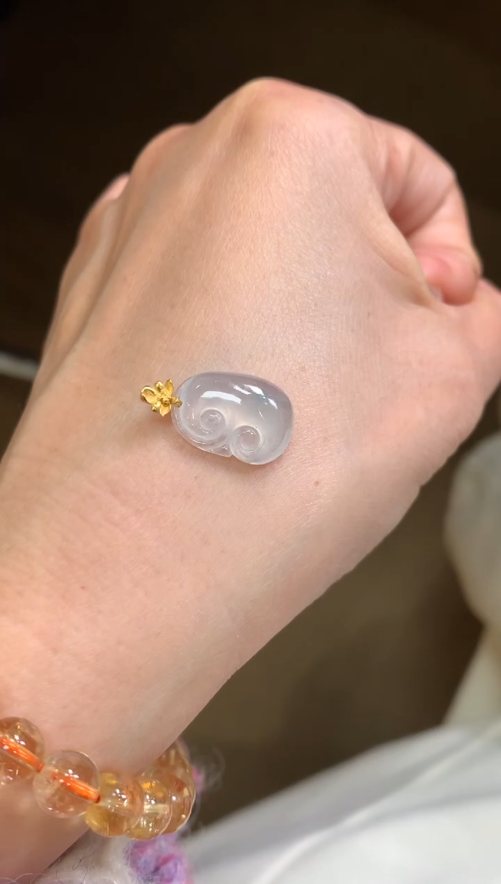 吊坠(不含链)18K金镶嵌翡翠翡翠