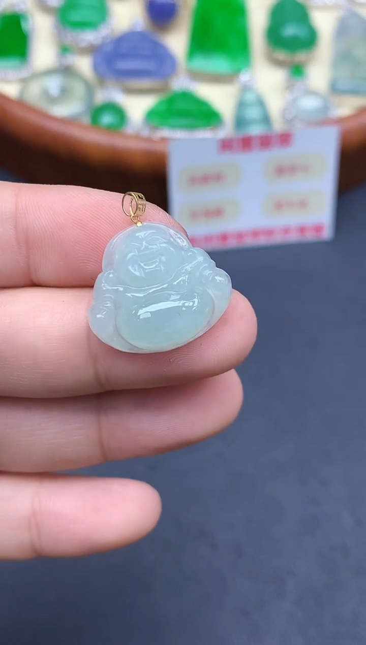 颈饰18K金镶嵌翡翠228-中国好珍宝