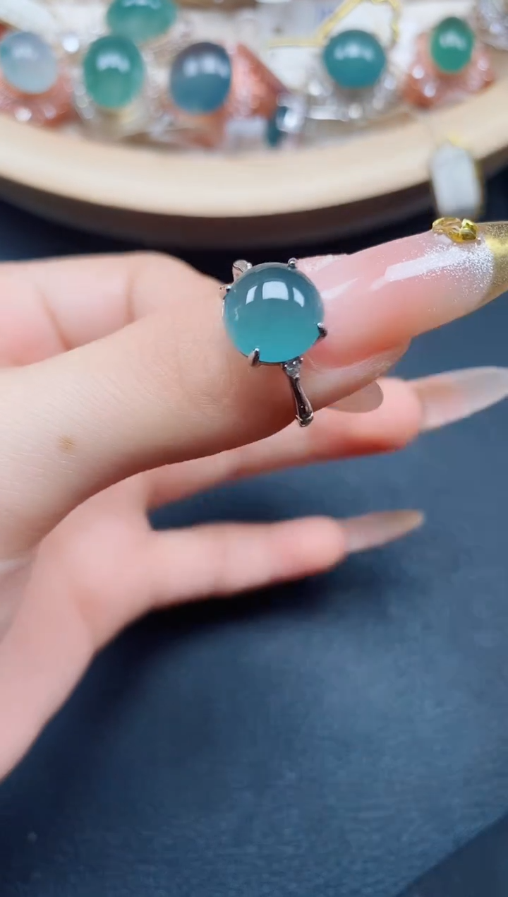 【闪购商品】翡翠戒指银S925镶嵌翡翠