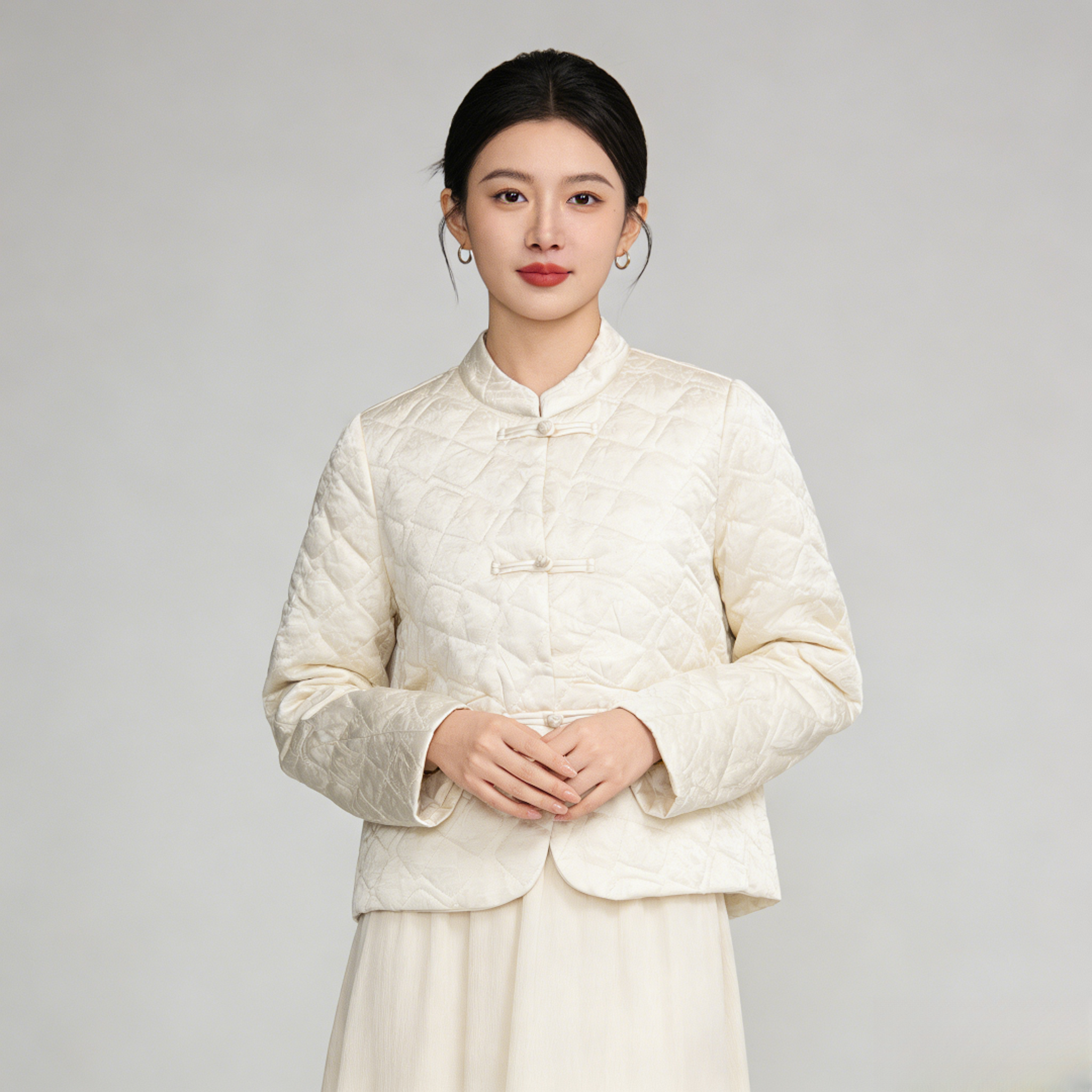 新中式秋冬时尚加厚过年棉服棉袄外套气质保暖经典简约设计02728