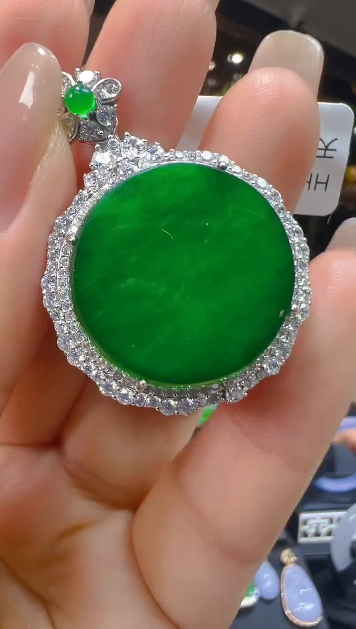 翡翠银S925镶嵌吊坠(赠链)20多样性发其一