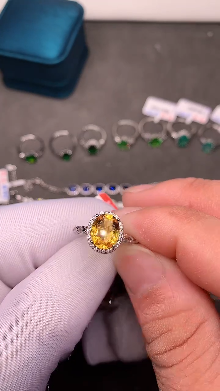 【闪购商品】黄晶戒指银S925镶嵌.......