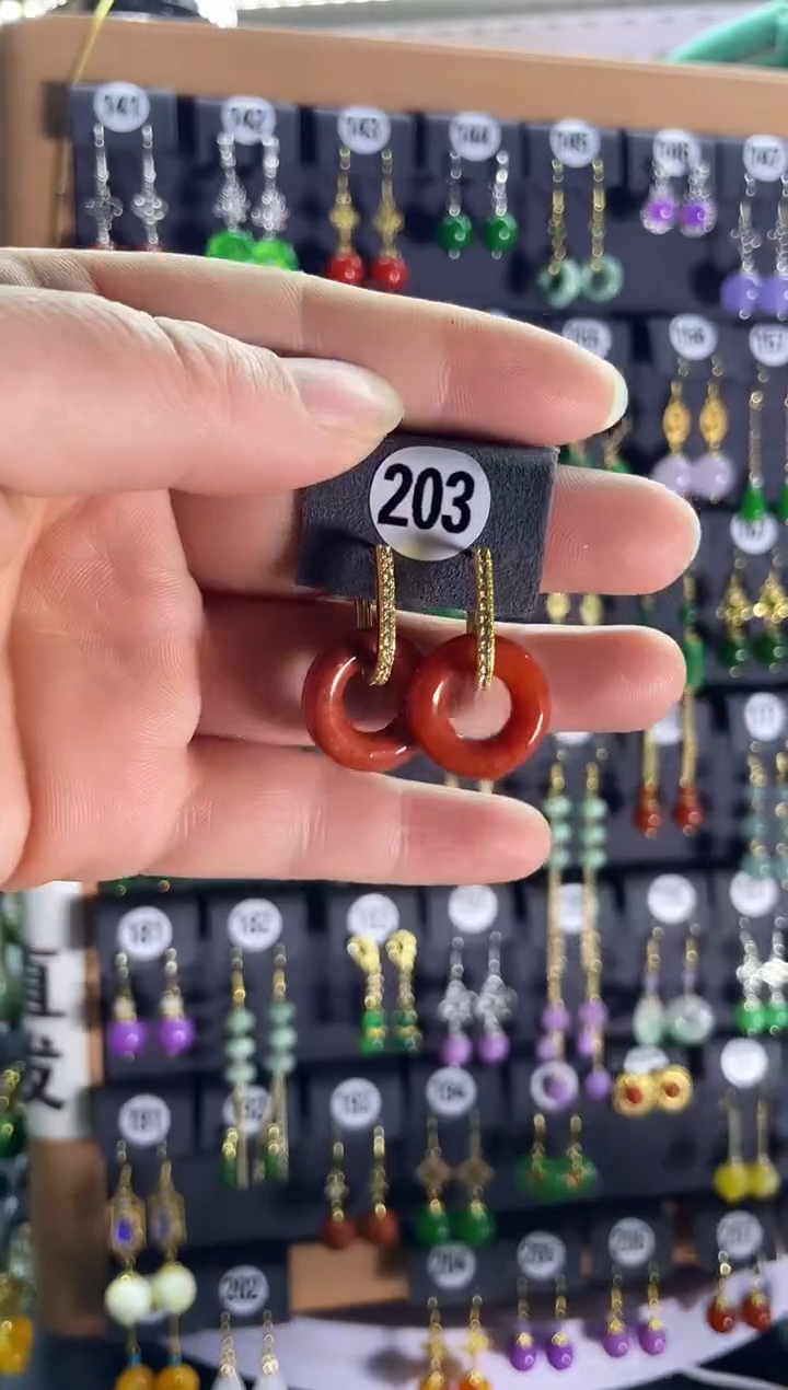 【闪购商品】翡翠耳饰银S925镶嵌203...