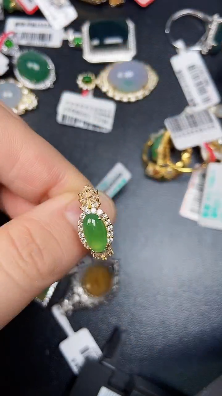 银S925镶嵌戒指翡翠1270