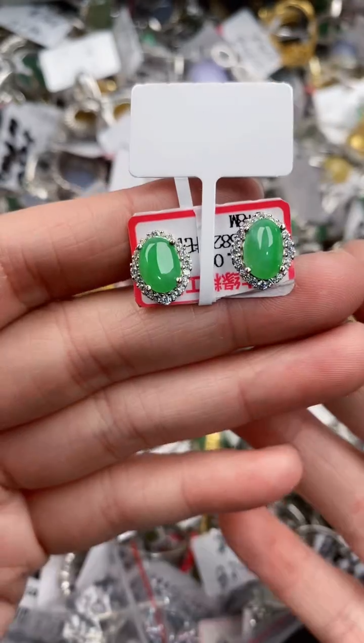 银S925镶嵌戒指翡翠999   5