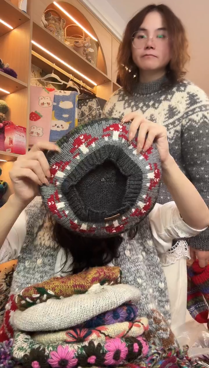 羊毛旧****伤美利奴刺绣贝雷帽