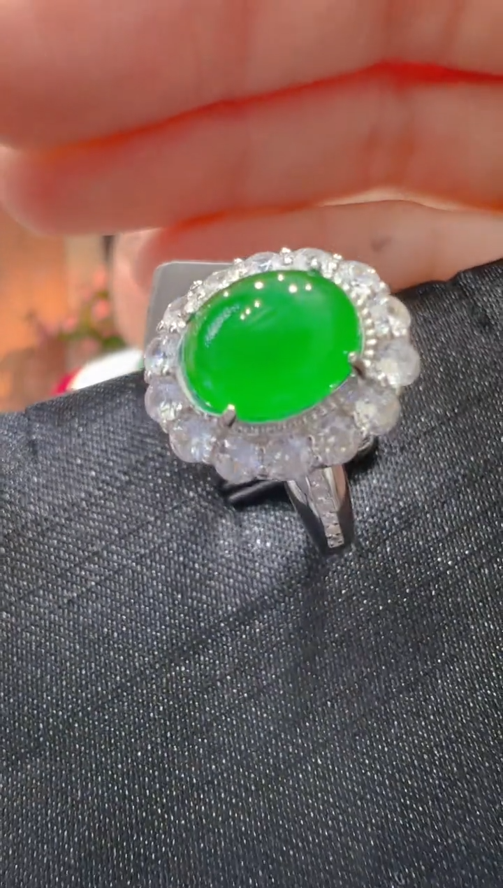 【闪购商品】翡翠戒指银S925镶嵌
