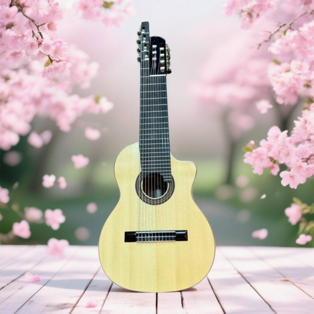 手工定制 39 寸 11 弦白松玫瑰木全实木全单古典吉他 