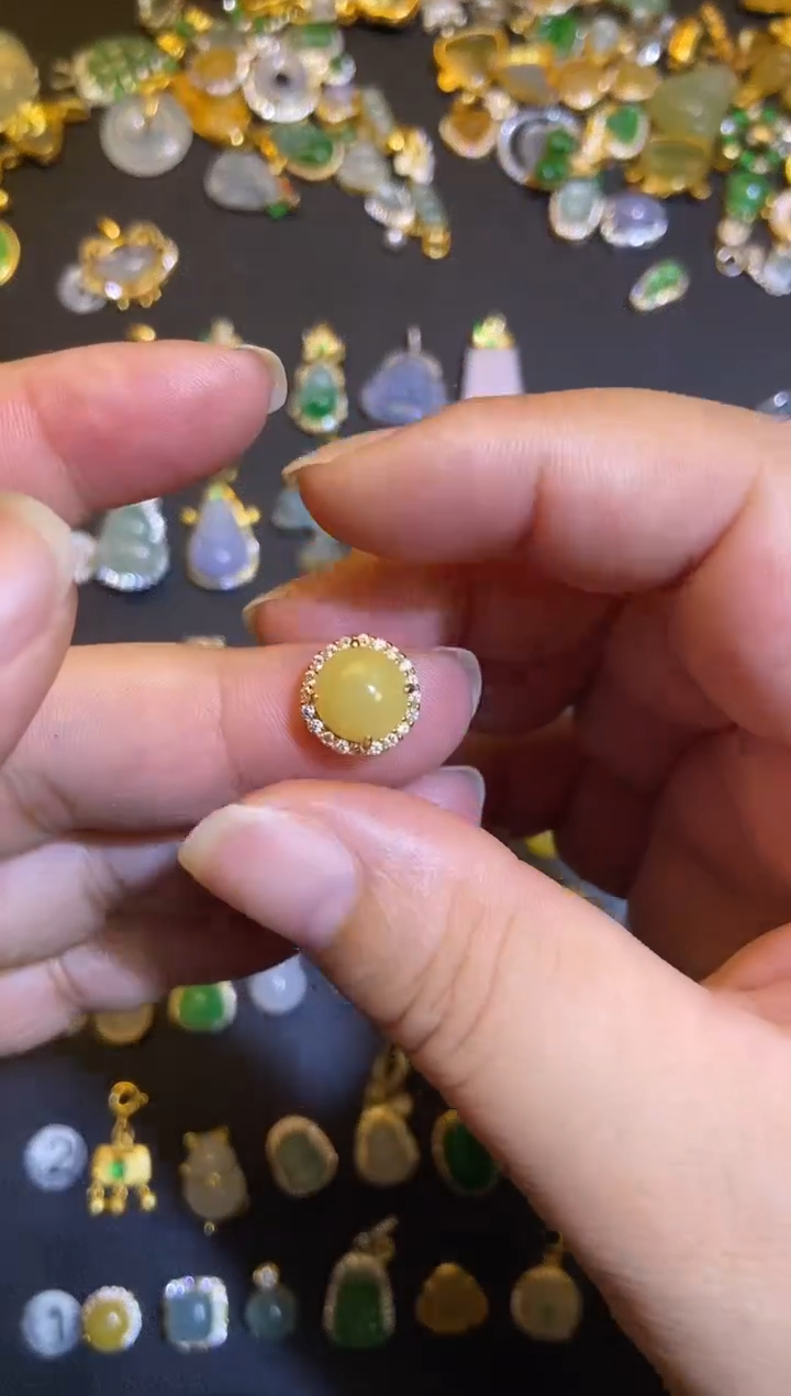 吊坠(不含链)银S925镶嵌翡翠1