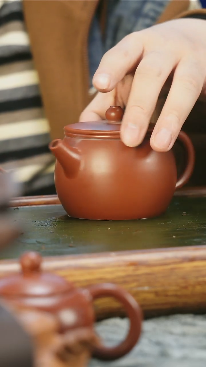 茶壶紫砂朱泥光塑圆汉瓦