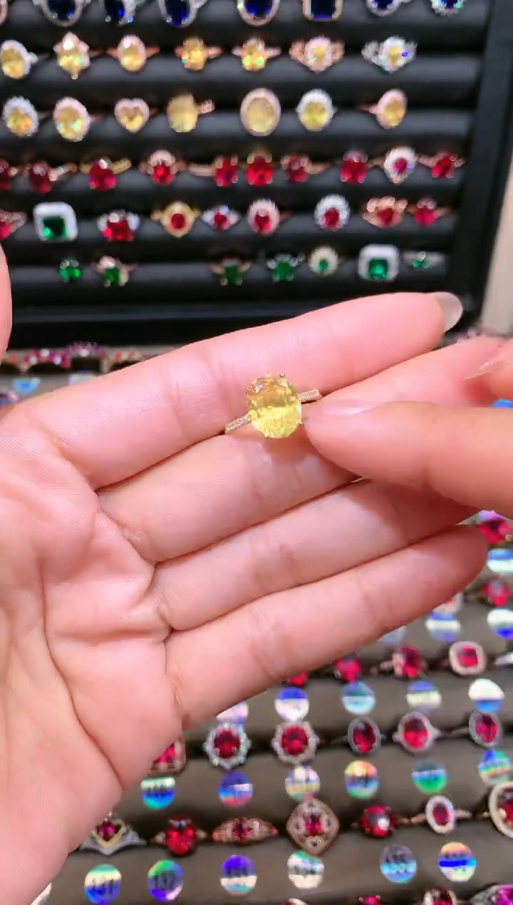 【闪购商品】水晶戒指银S925镶嵌911玫瑰金