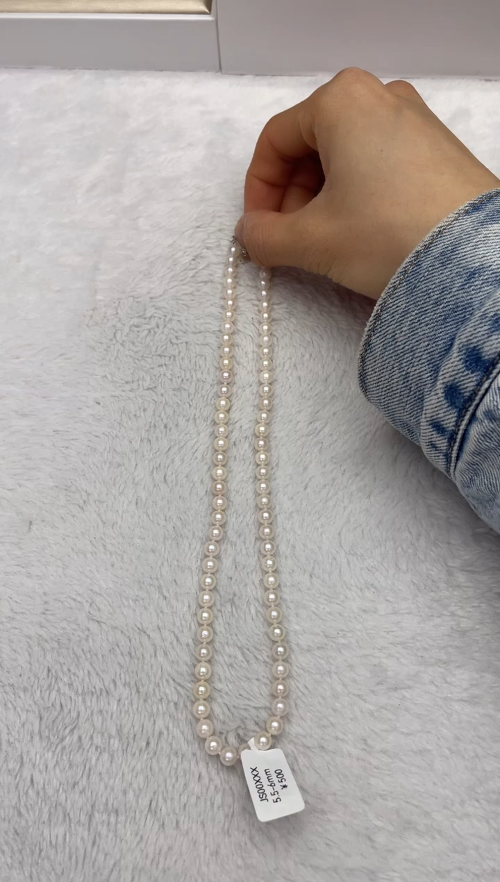 【闪购商品】海水珍珠项链银S925镶嵌AK5.5-6mm（多样性发一）