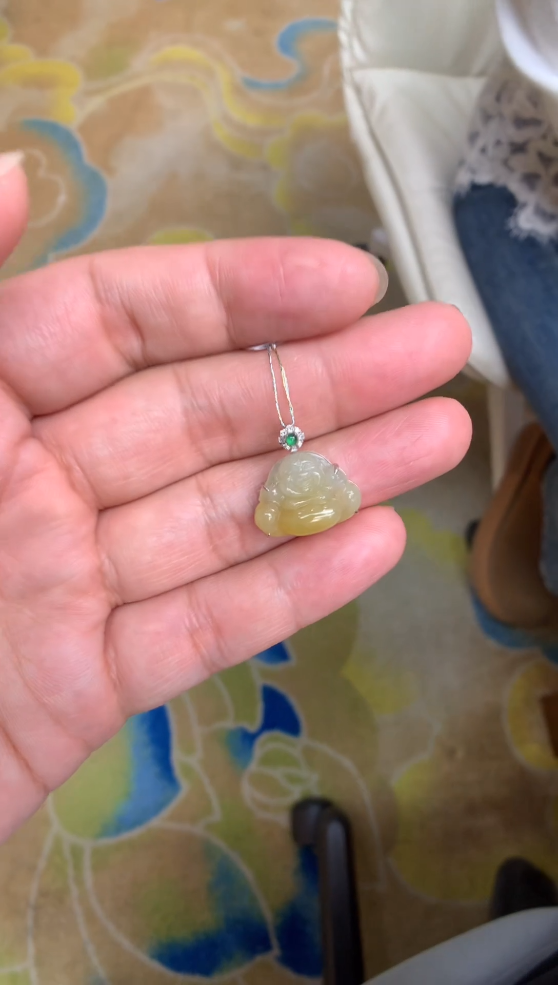 【闪购商品】翡翠颈饰18K金镶嵌佛公