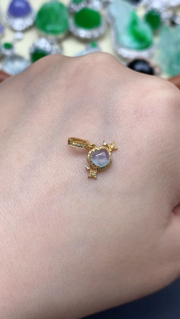 颈饰18K金镶嵌翡翠285-中国好珍宝