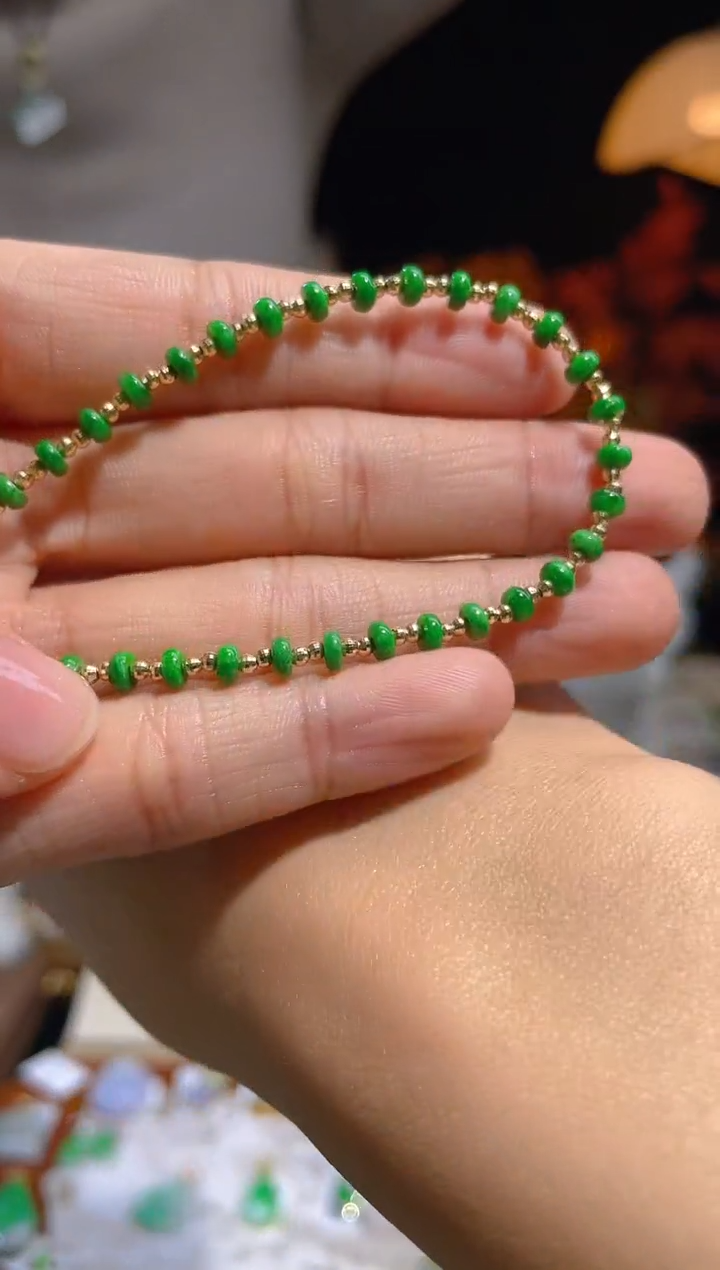 【闪购商品】翡翠颈饰18K金镶嵌假一赔三