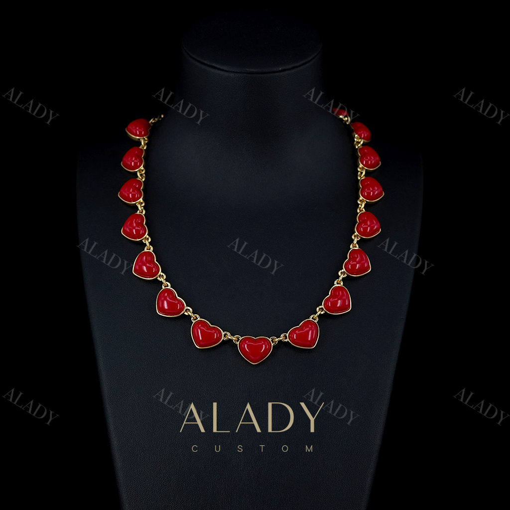 合金项链 【红色情人节】红色爱心时尚简约款项链