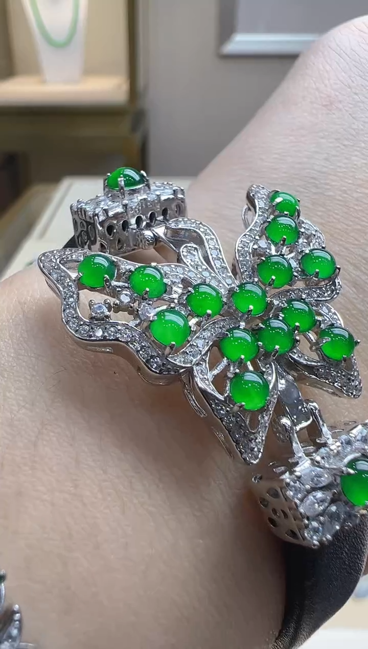 【闪购商品】翡翠手链银S925镶嵌多样性发货拍一发一