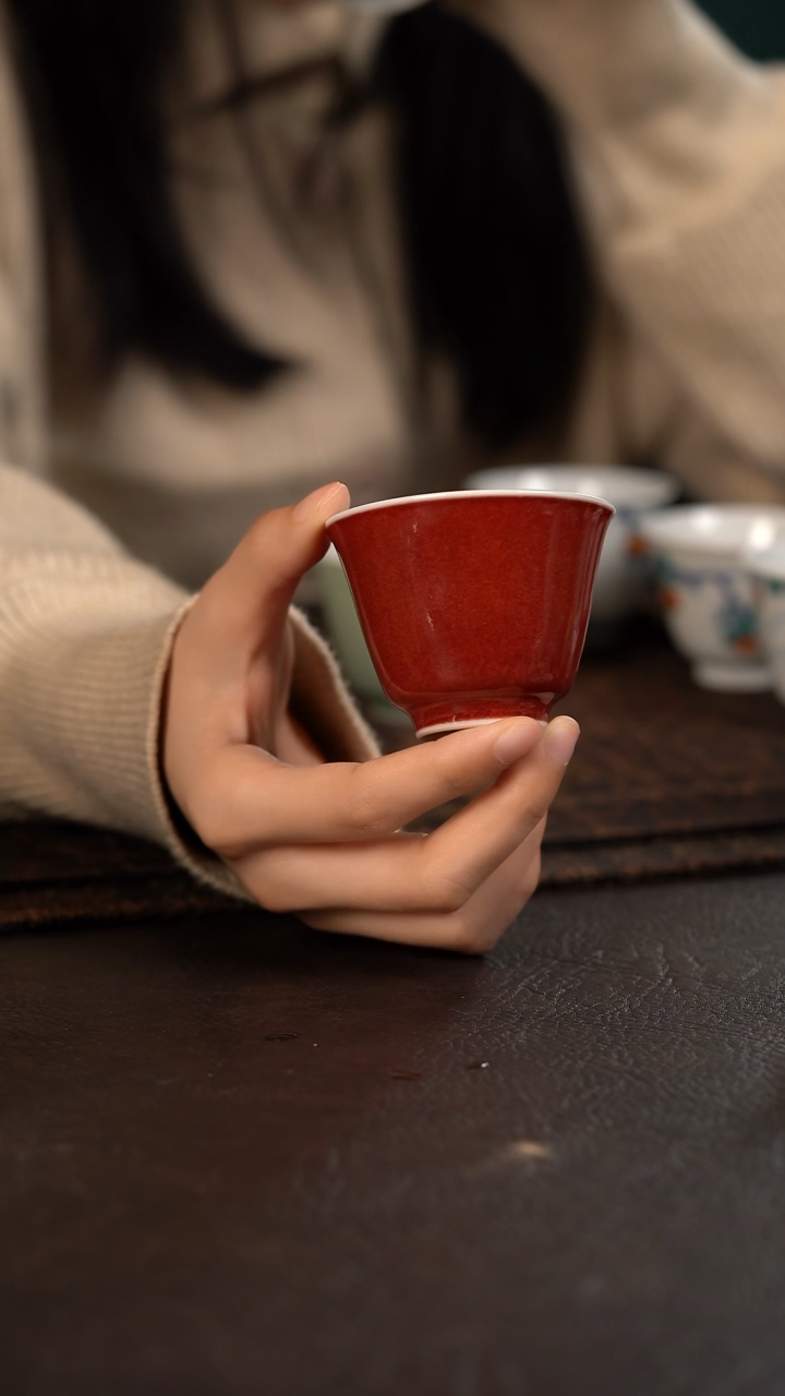 【闪购商品】杯云霞珍藏豇豆红闻香杯