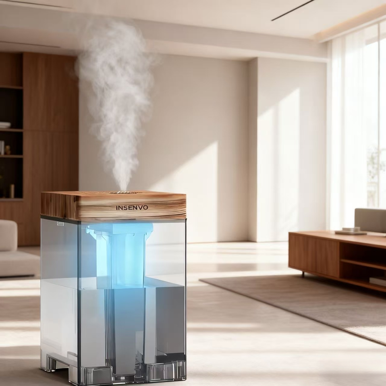 美国【INSENVO】雾化加湿器 多档调节 夜灯功能 定时设置 7.5L