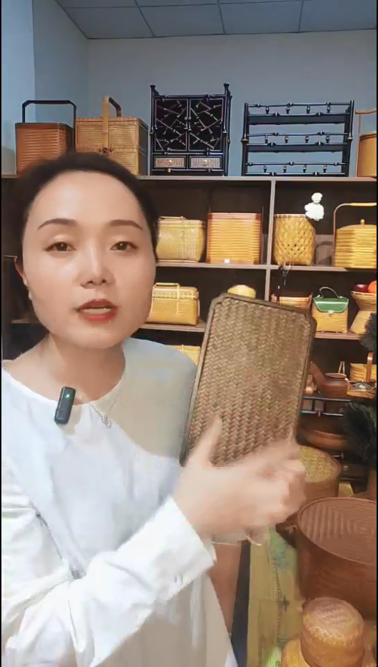 竹编祥云壶承古色古香茶盘