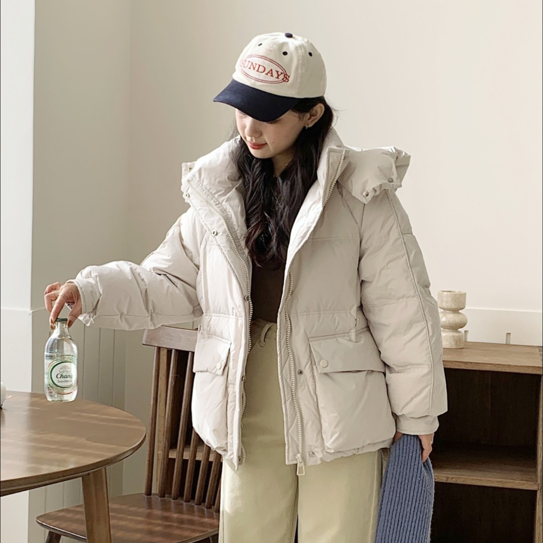 新款羽绒服正品白鸭绒女韩版连帽网红洋气炸街女装