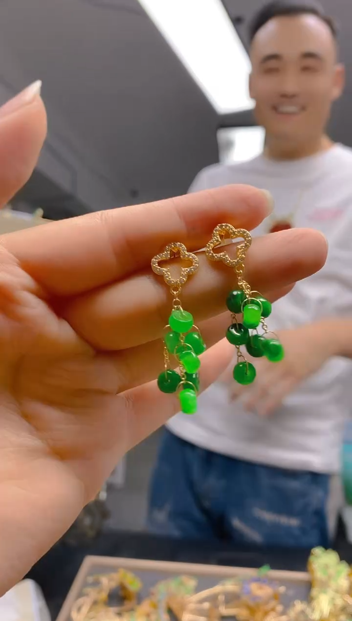 【闪购商品】翡翠耳饰合金0228翡翠耳钉