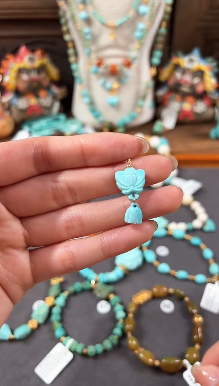 【闪购商品】绿松石提溜18K金镶嵌绿松石提溜